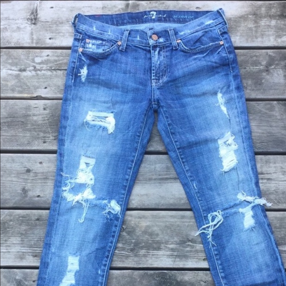 7 for all mankind distressed roxanne jeans